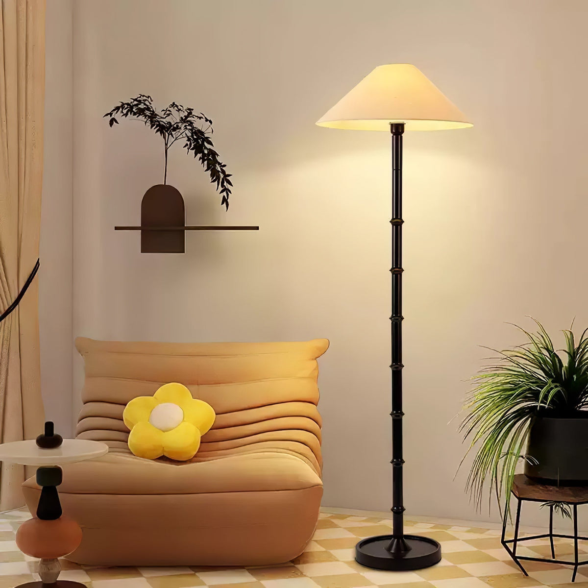 Zen golvlampa med bambuknut