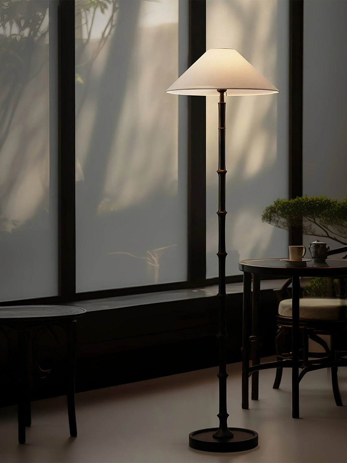 Zen golvlampa med bambuknut