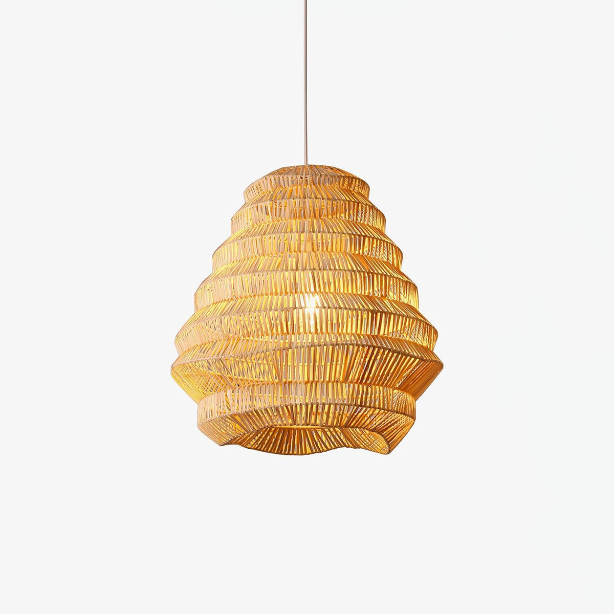 Strata moderne pendellampe i bambus