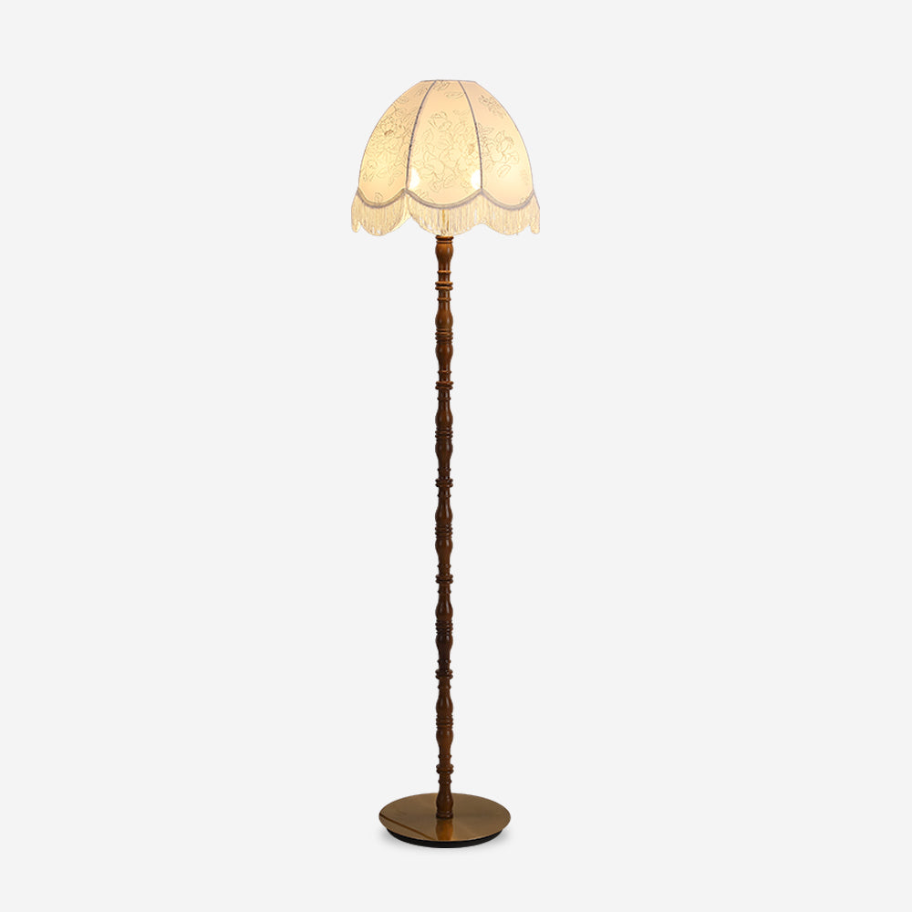 Fioeette stofgulvlampe