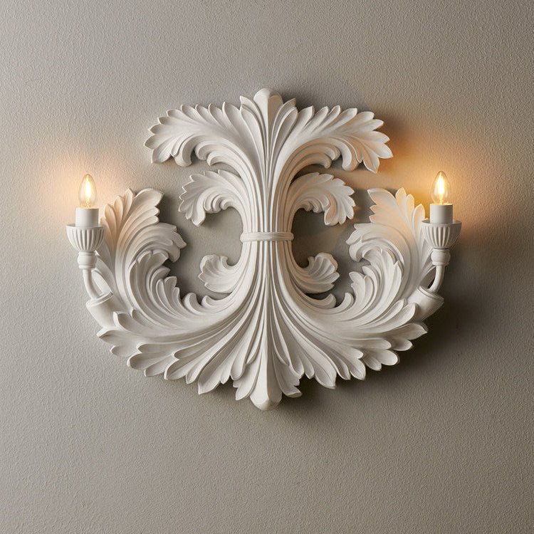 Barock blomformad vägglampa