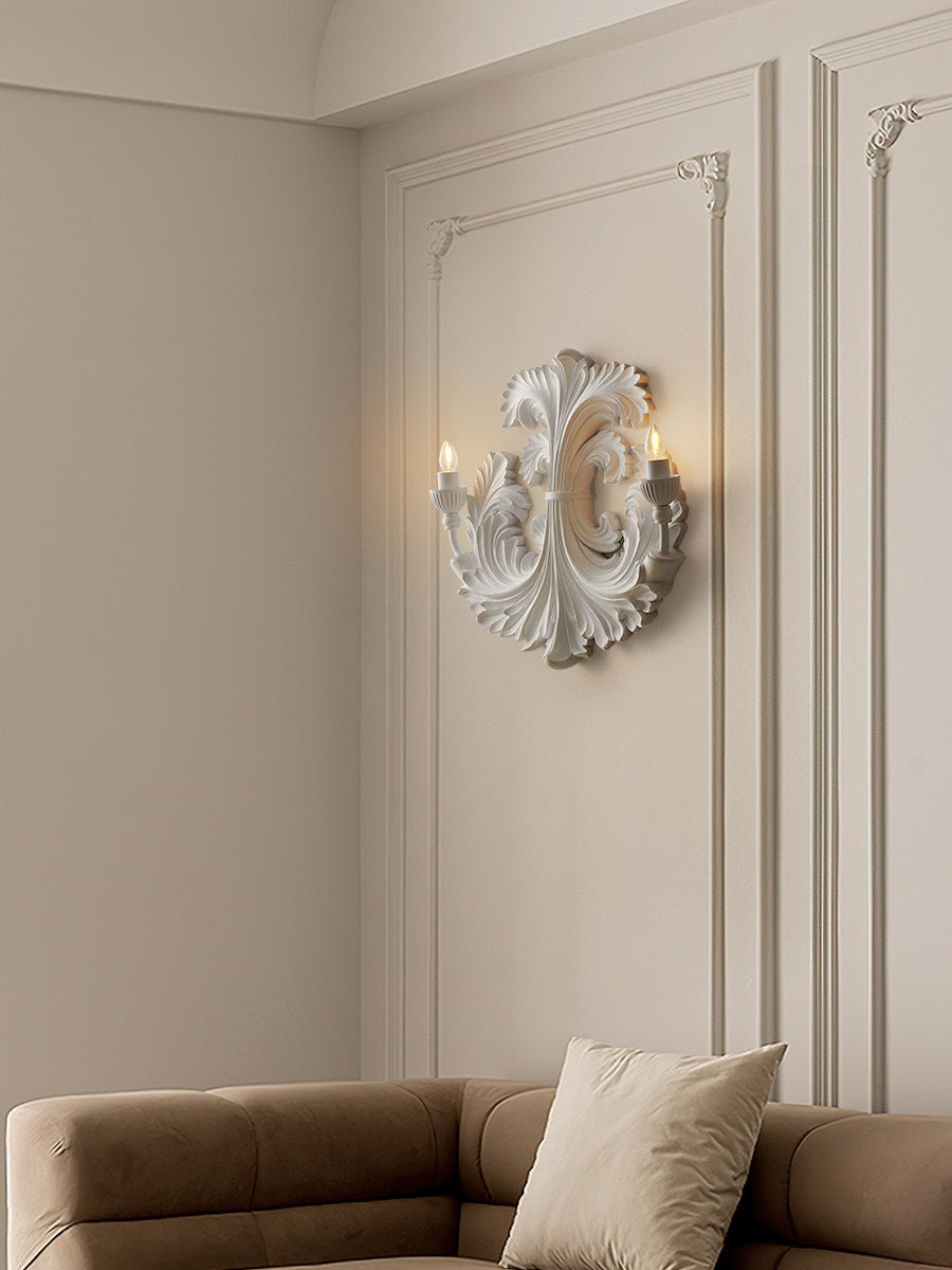 Barock blomformad vägglampa
