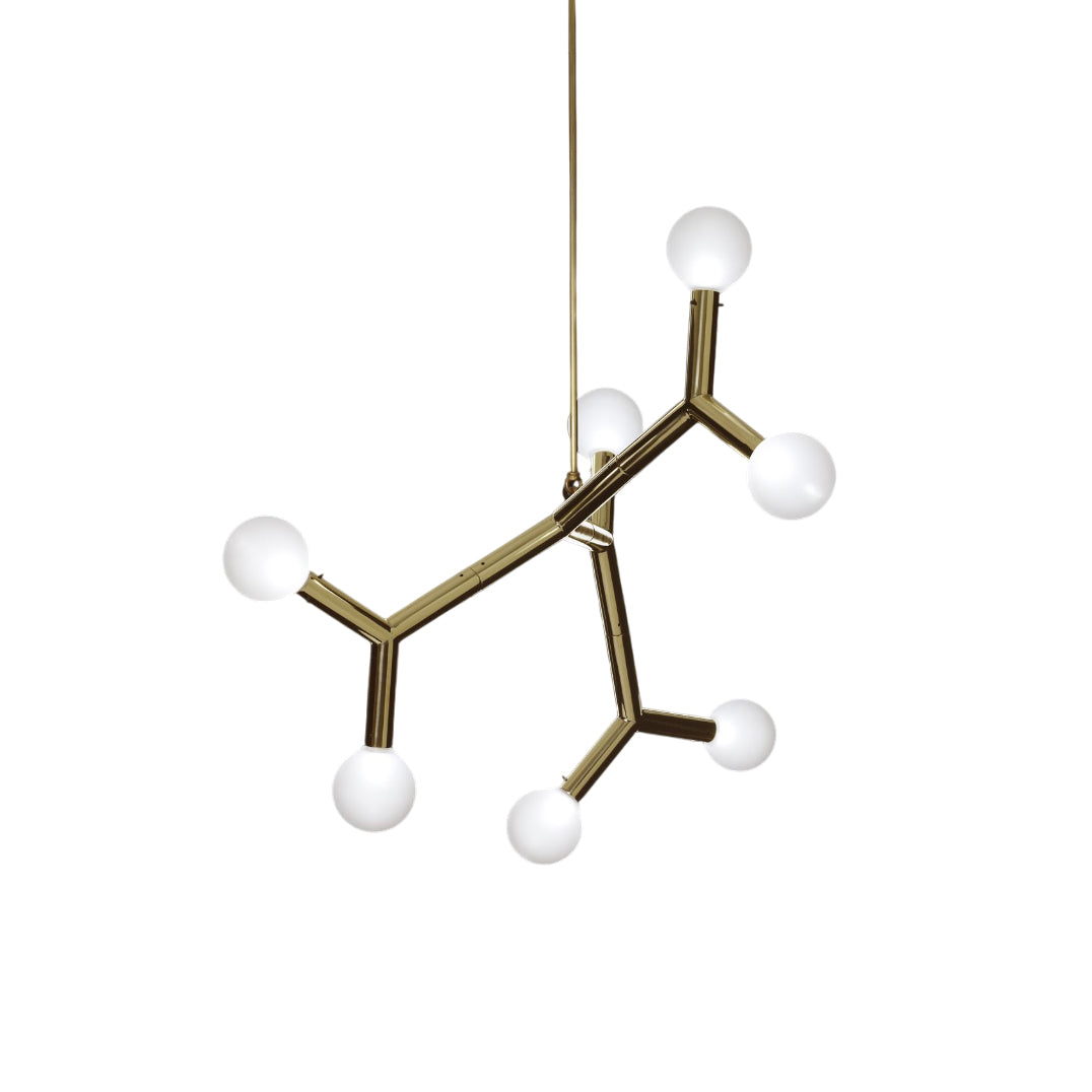 Candelabro moderno minimalista em forma de bola, de latão e vidro Ulfuvyu