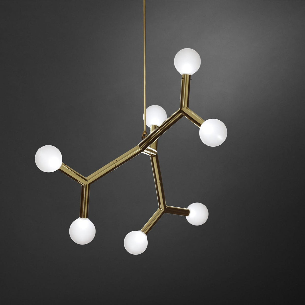 Candelabro moderno minimalista em forma de bola, de latão e vidro Ulfuvyu