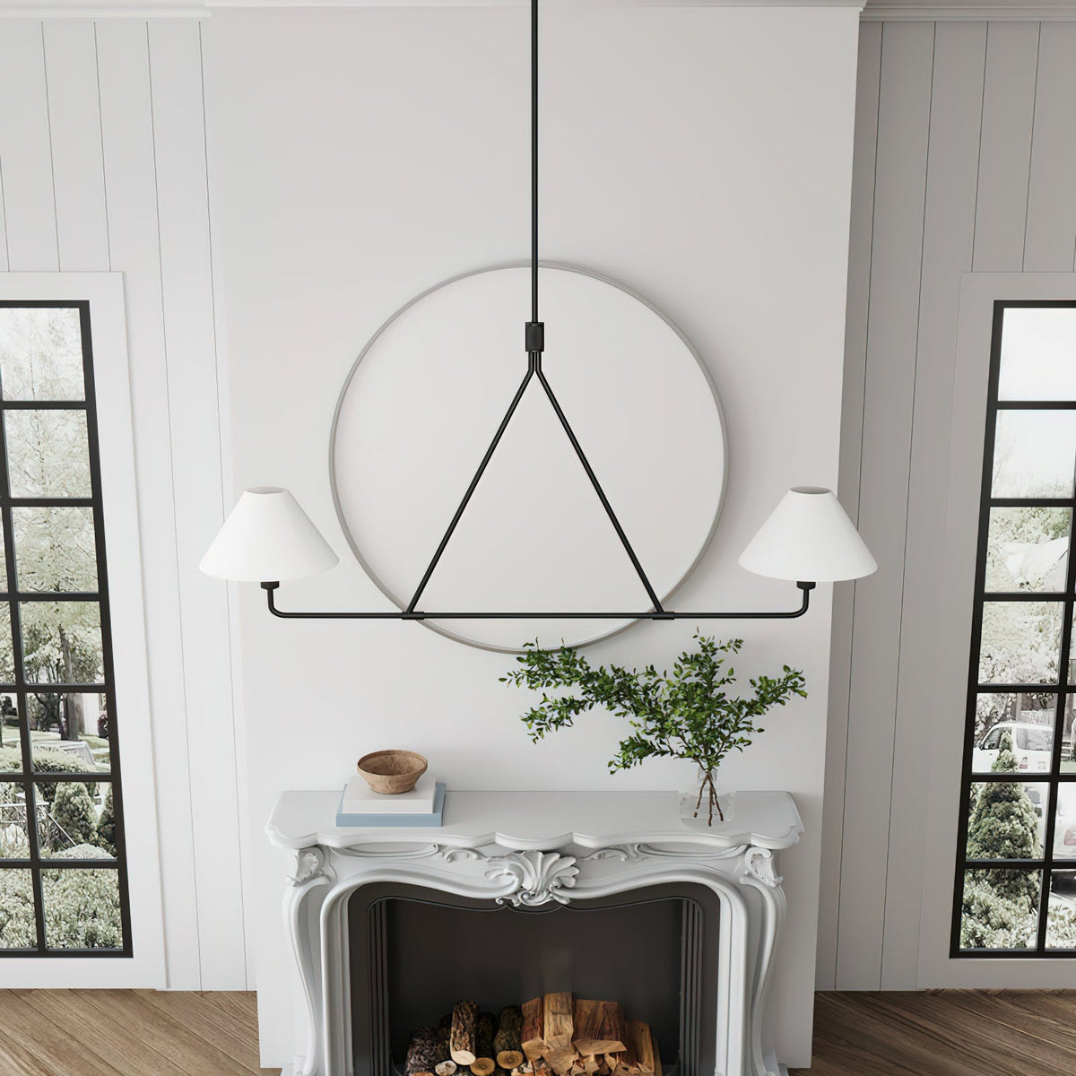 Candelabro de vaso com cúpula cónica, minimalista