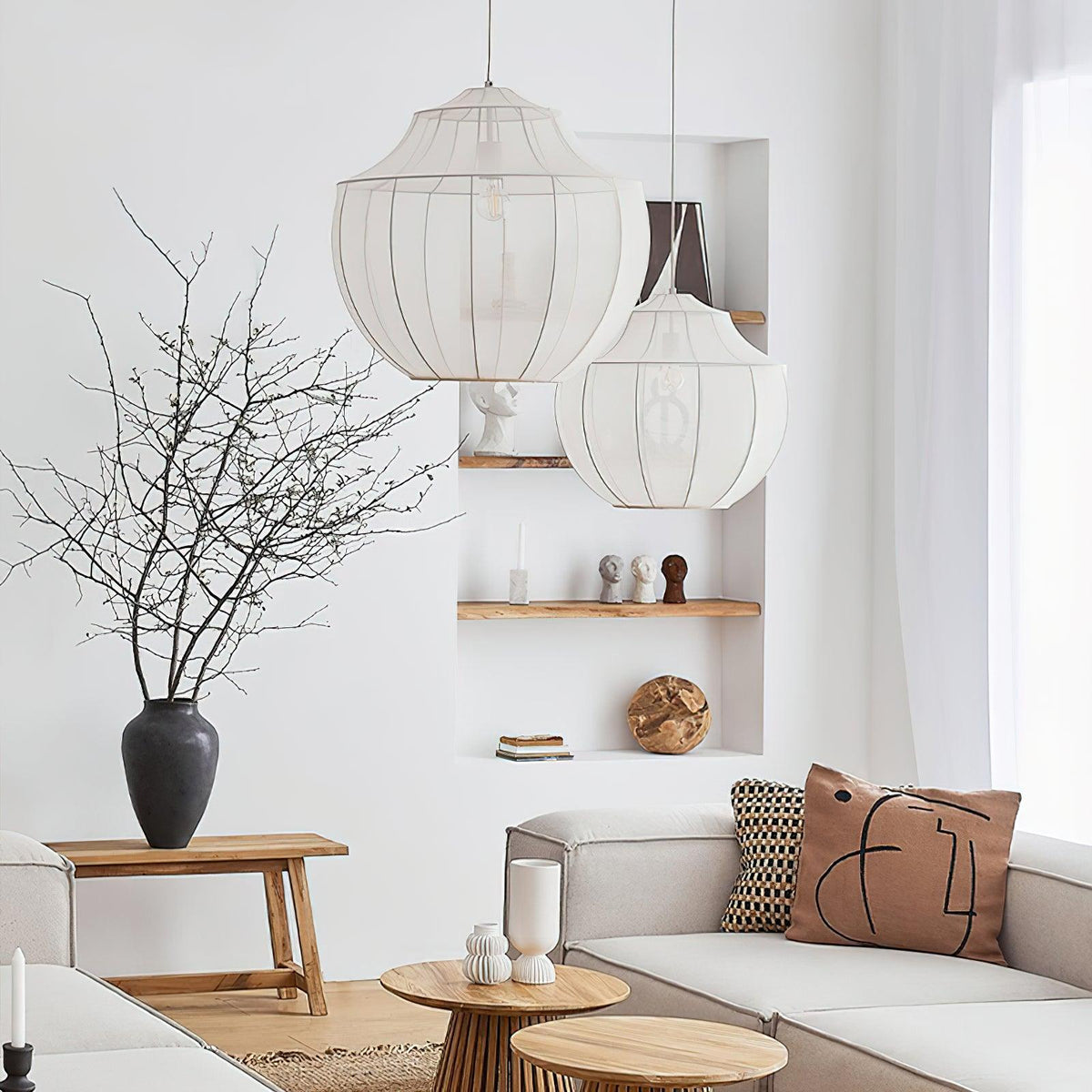 Frigen pendellampa i exklusivt mesh-tyg Elegance