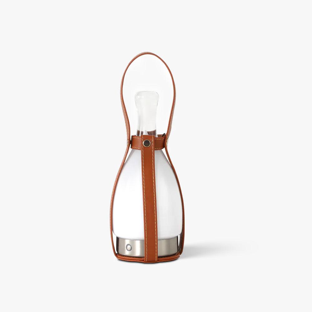 Ales vintagebordslampa i läder