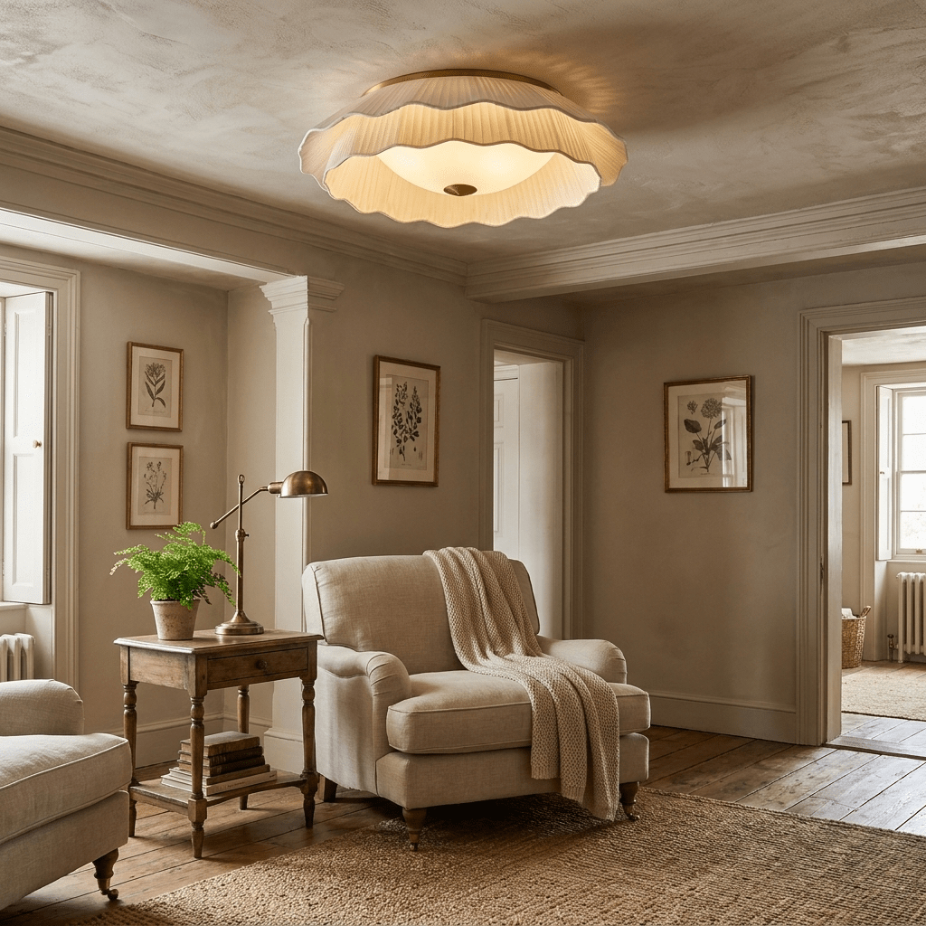 Celestian Epoque-plisseret loftlampe