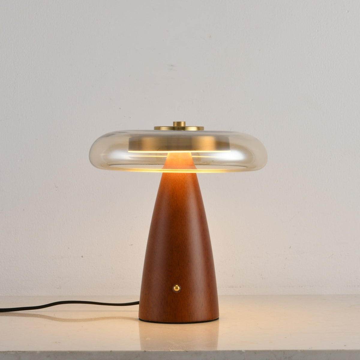Candeeiro de mesa retro em vidro Mushroom