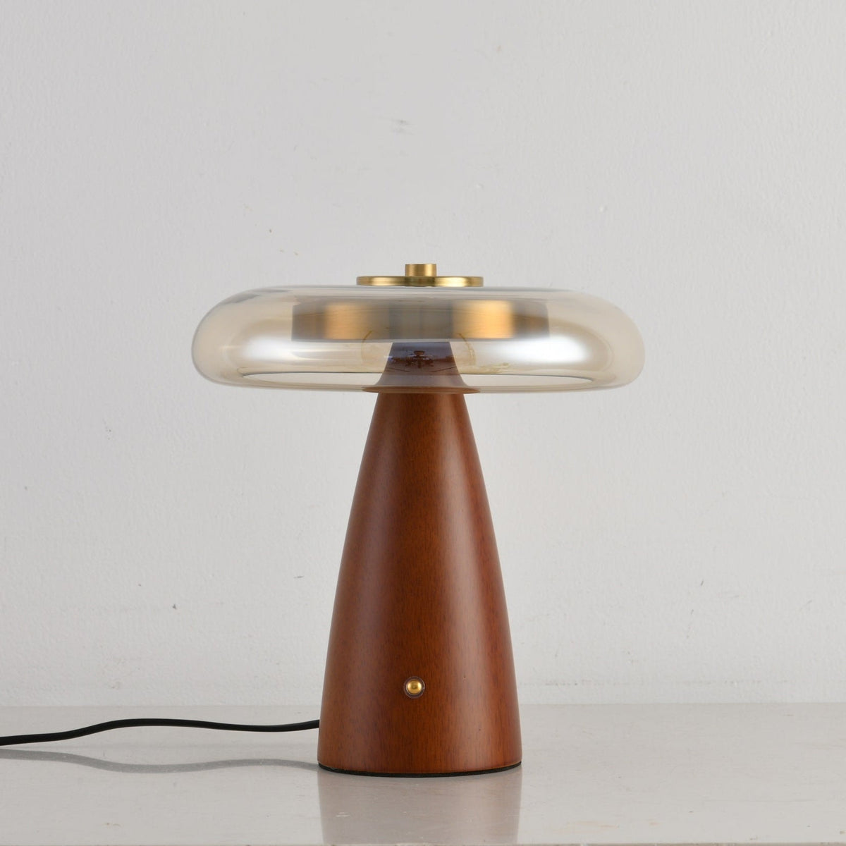 Candeeiro de mesa retro em vidro Mushroom
