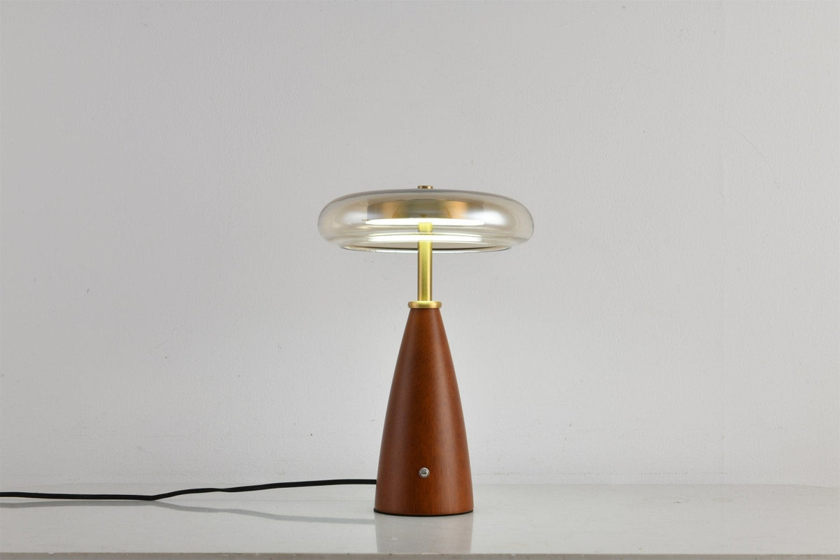 Candeeiro de mesa retro em vidro Mushroom