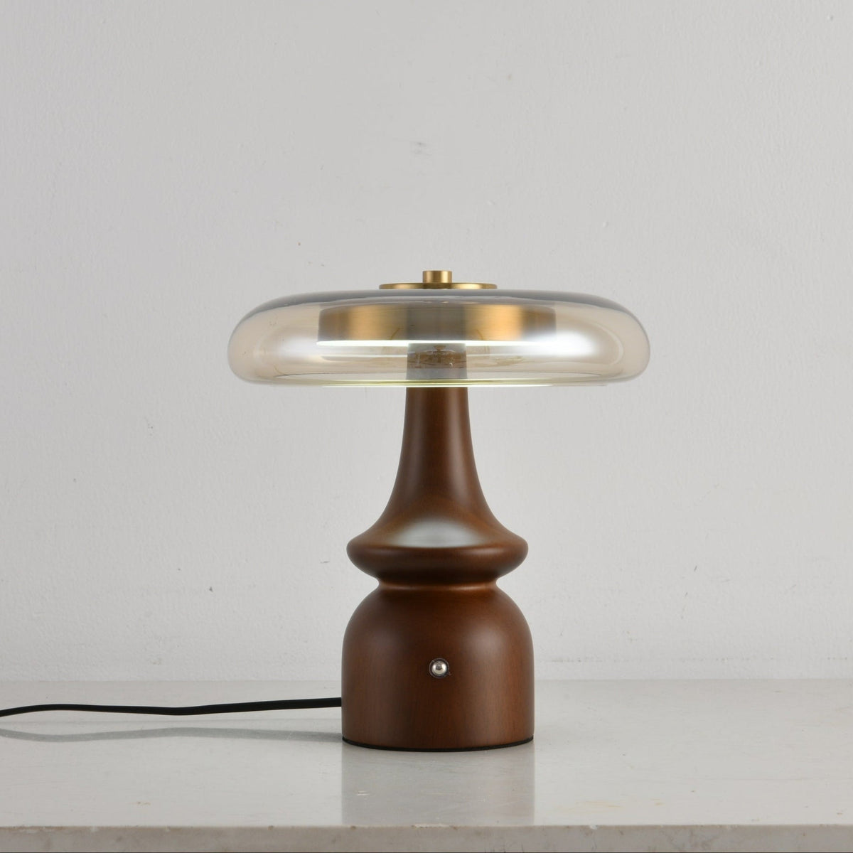 Candeeiro de mesa retro em vidro Mushroom