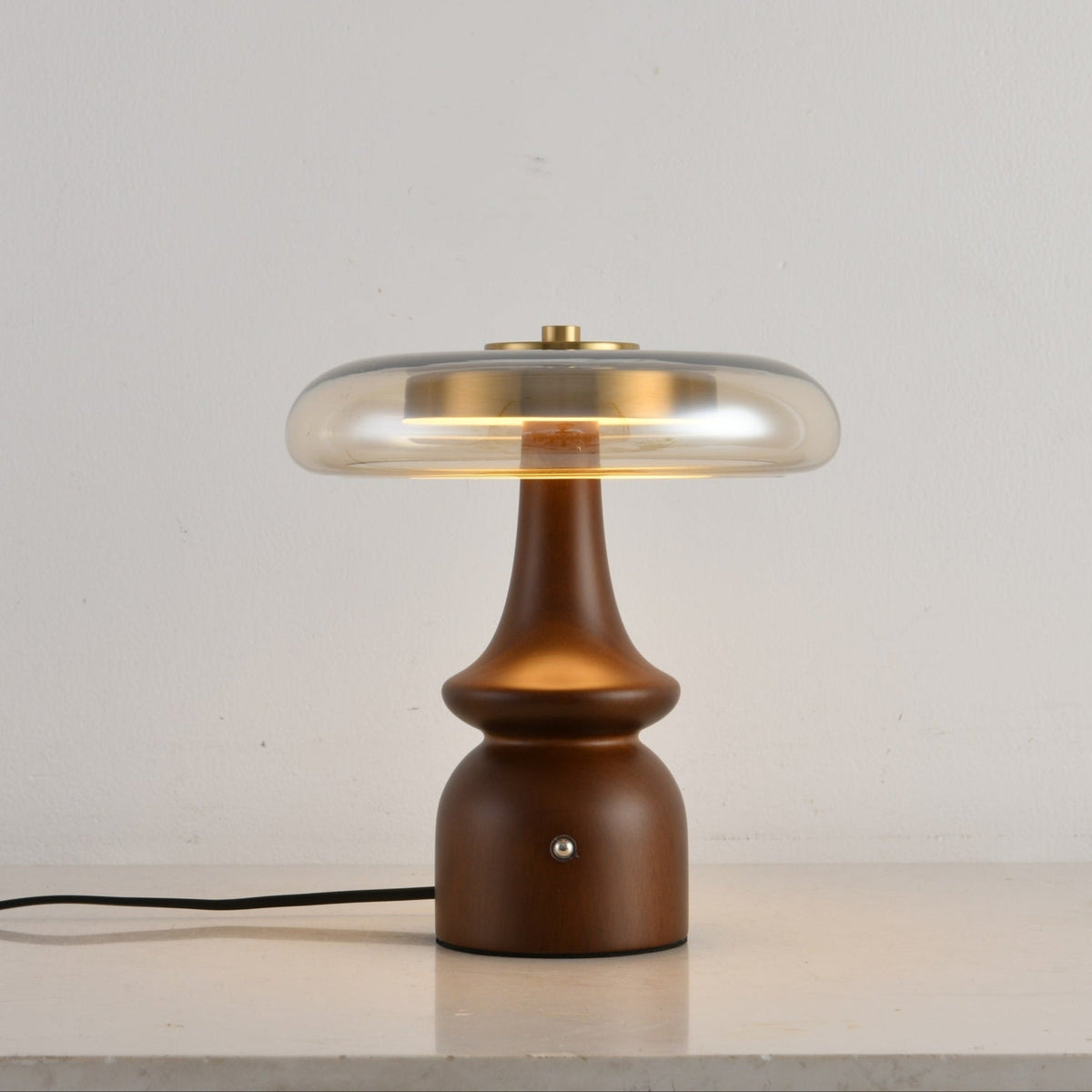 Candeeiro de mesa retro em vidro Mushroom