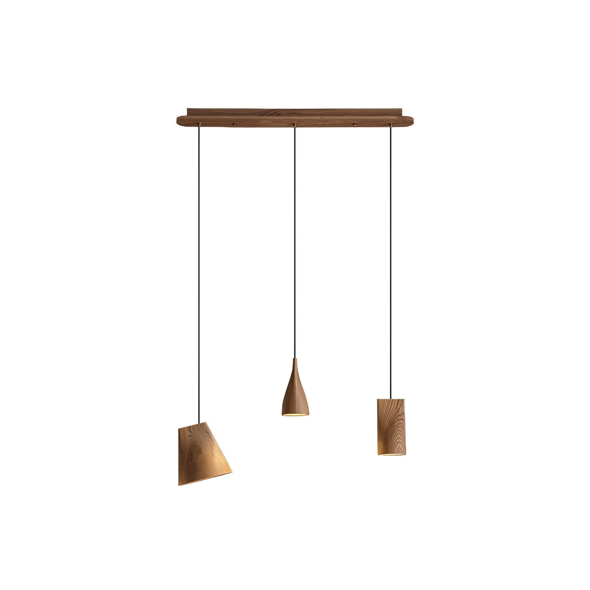 Lustre suspenso assimétrico em madeira Ivarara