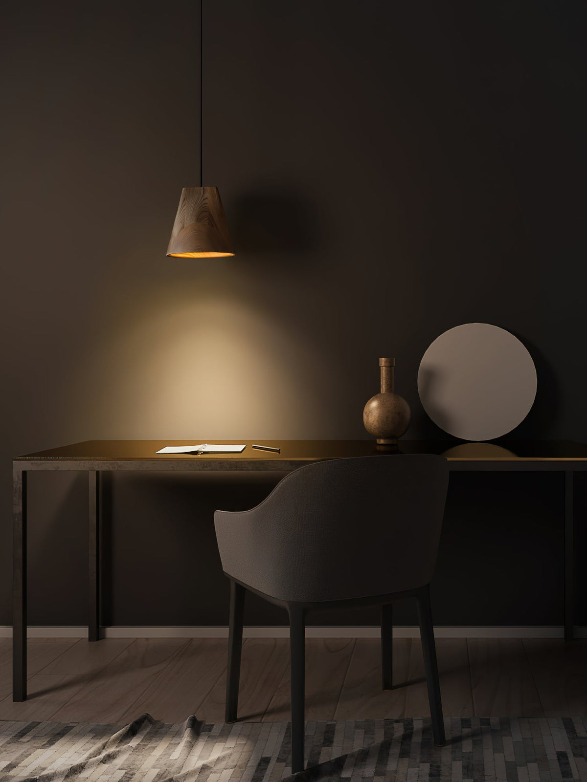 Lustre suspenso assimétrico em madeira Ivarara