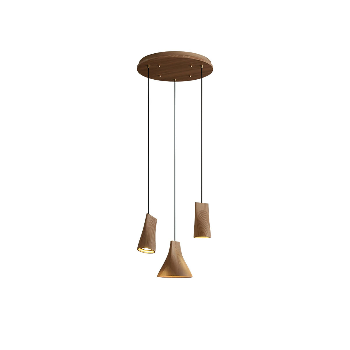 Lustre suspenso assimétrico em madeira Ivarara