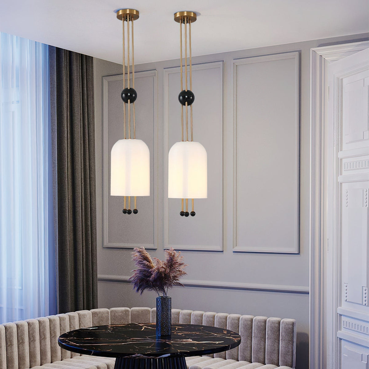 Qir traditionel elegant pendel i glas