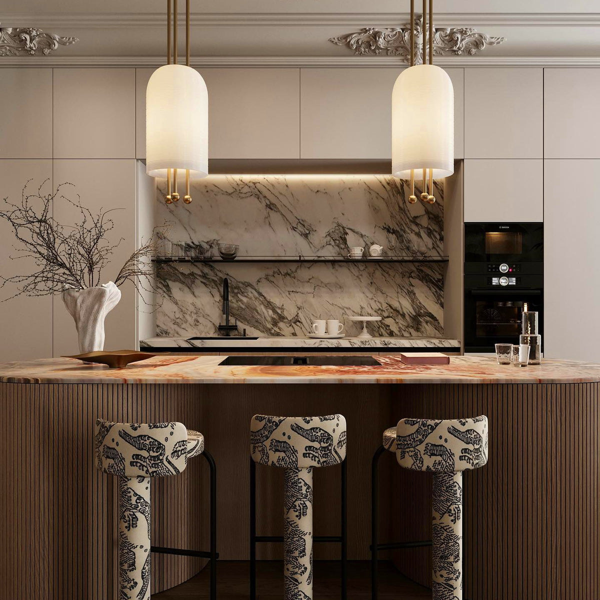 Qir traditionel elegant pendel i glas