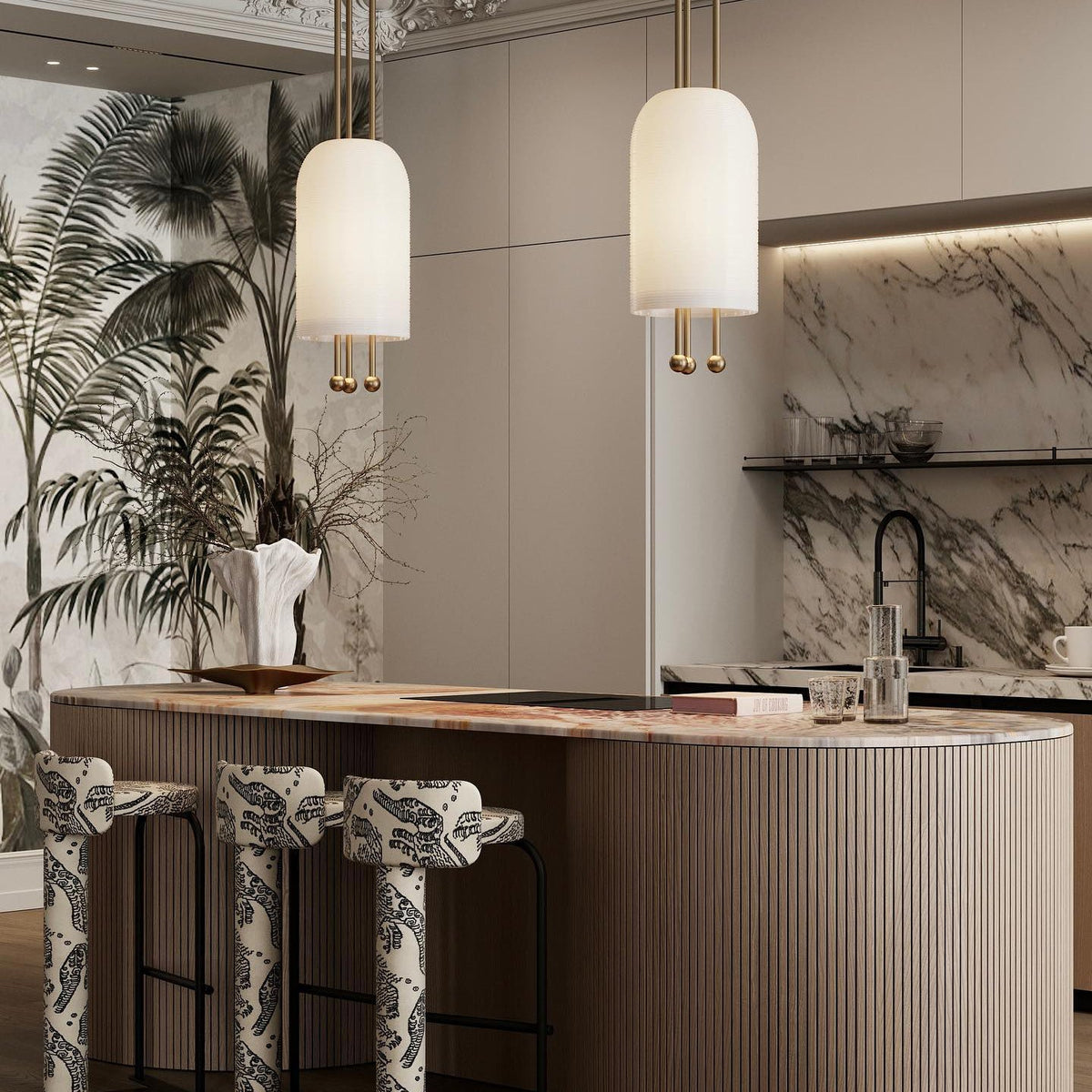 Qir traditionel elegant pendel i glas