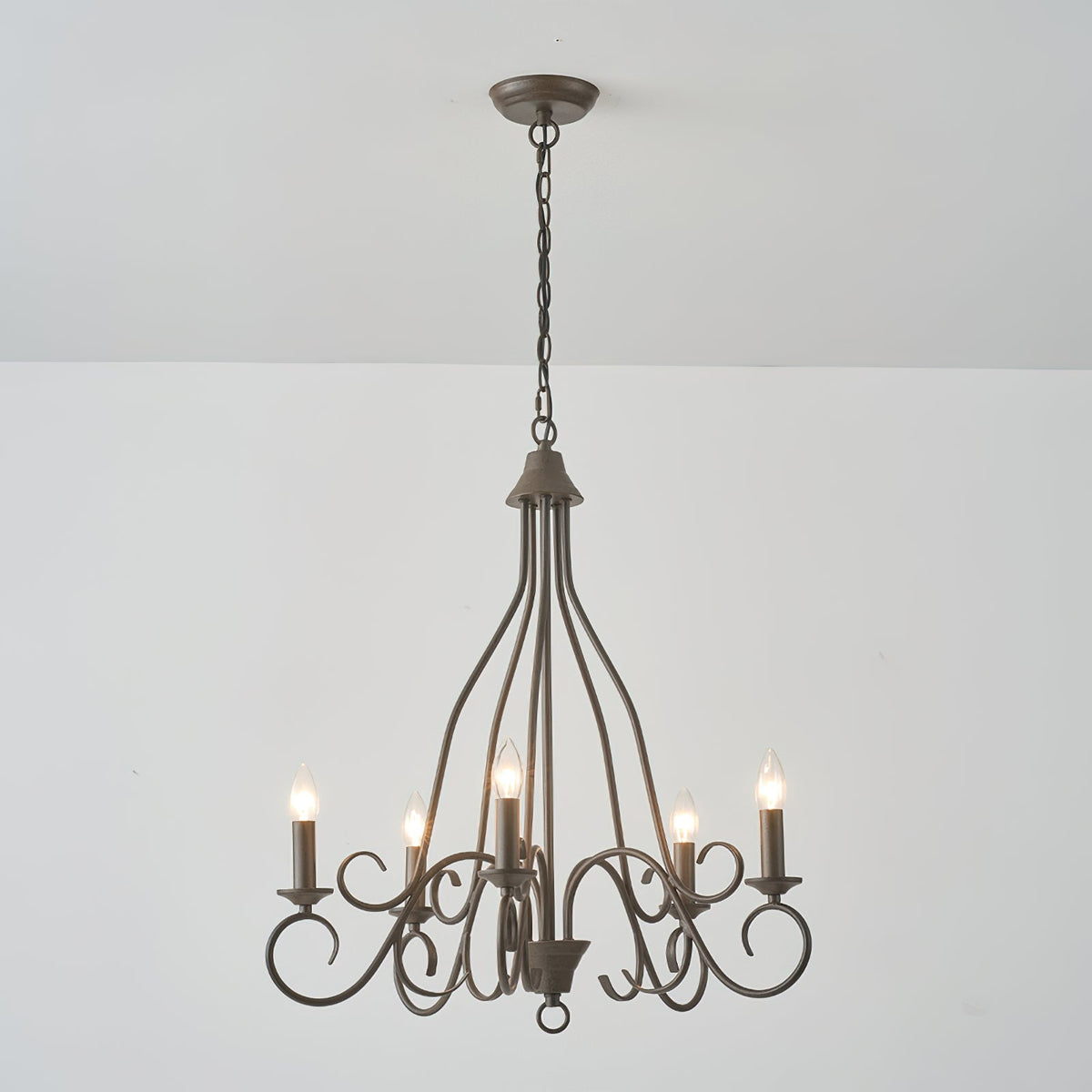Dvaluvyu vintage-teollinen metallikattokruunu