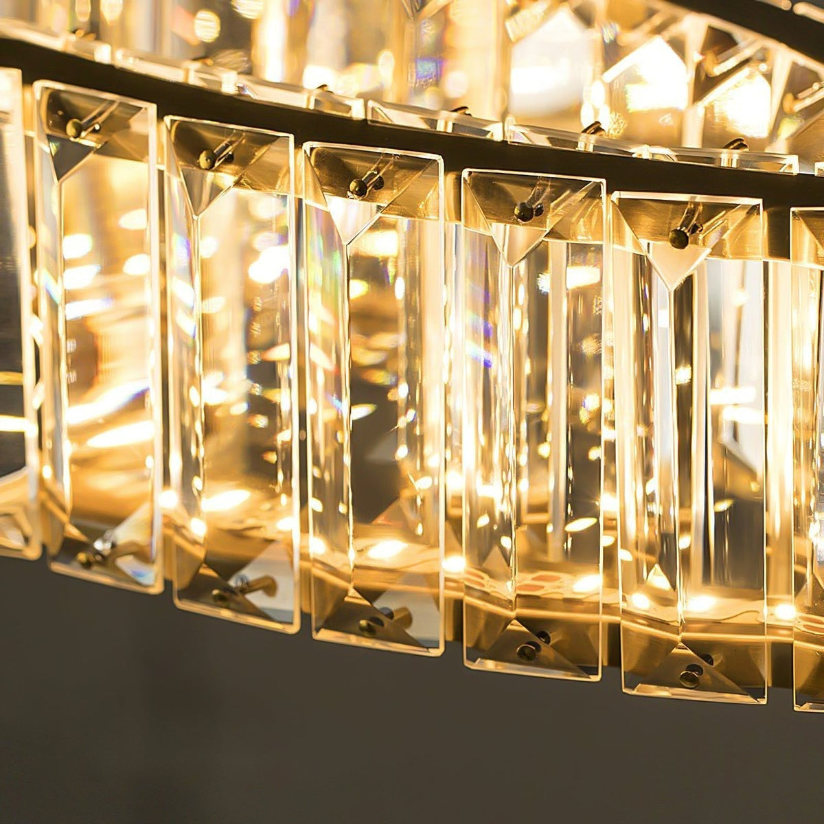 Candelabro de anel de cristal dourado Cyrirelle