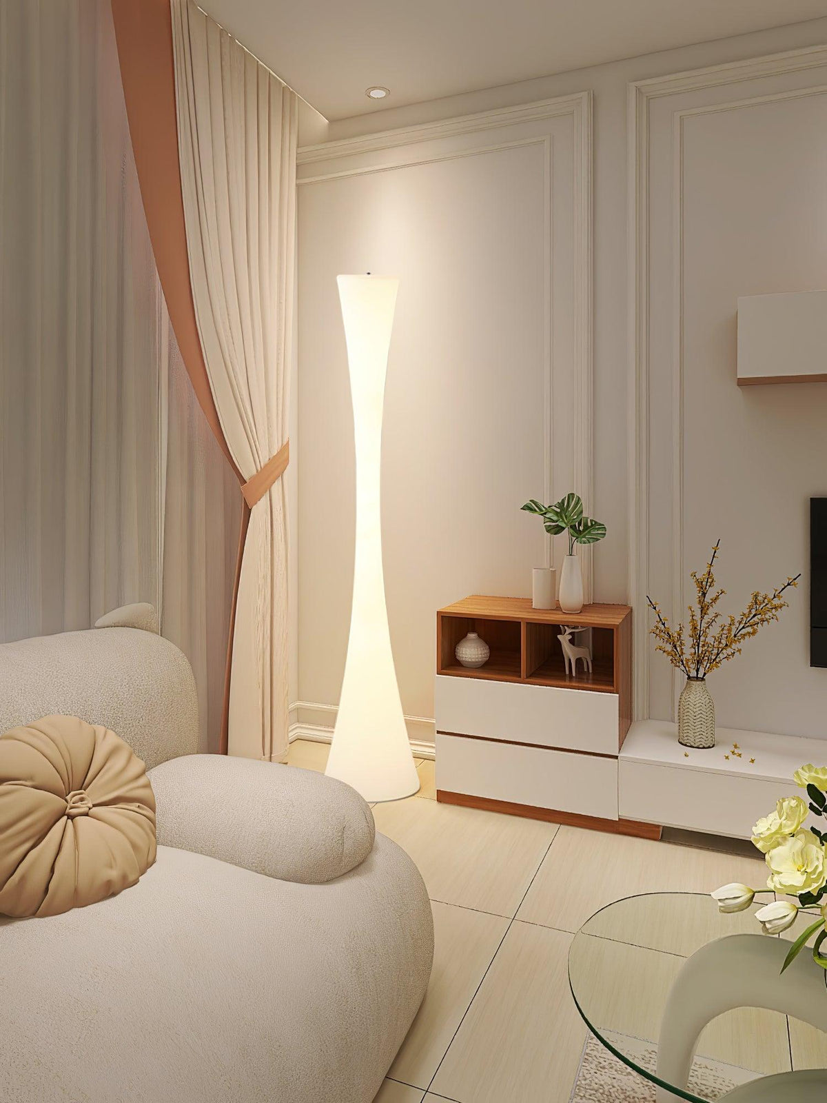 Orelanora golvlampa, vit och modern