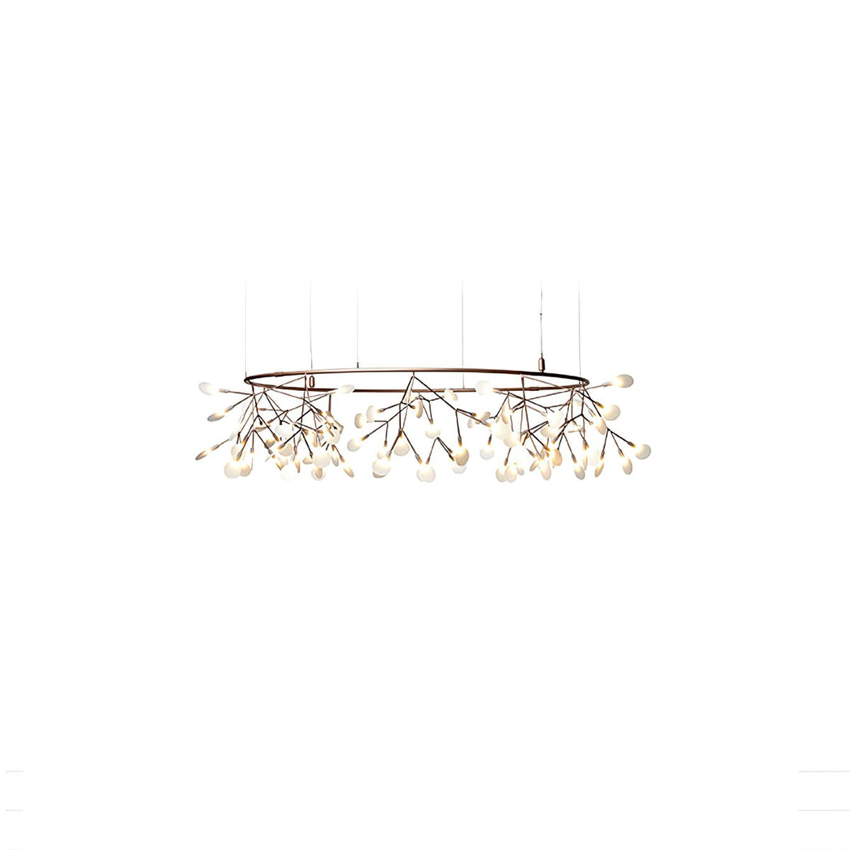 Lustre Dore com ramo de LED em forma de pirilampo