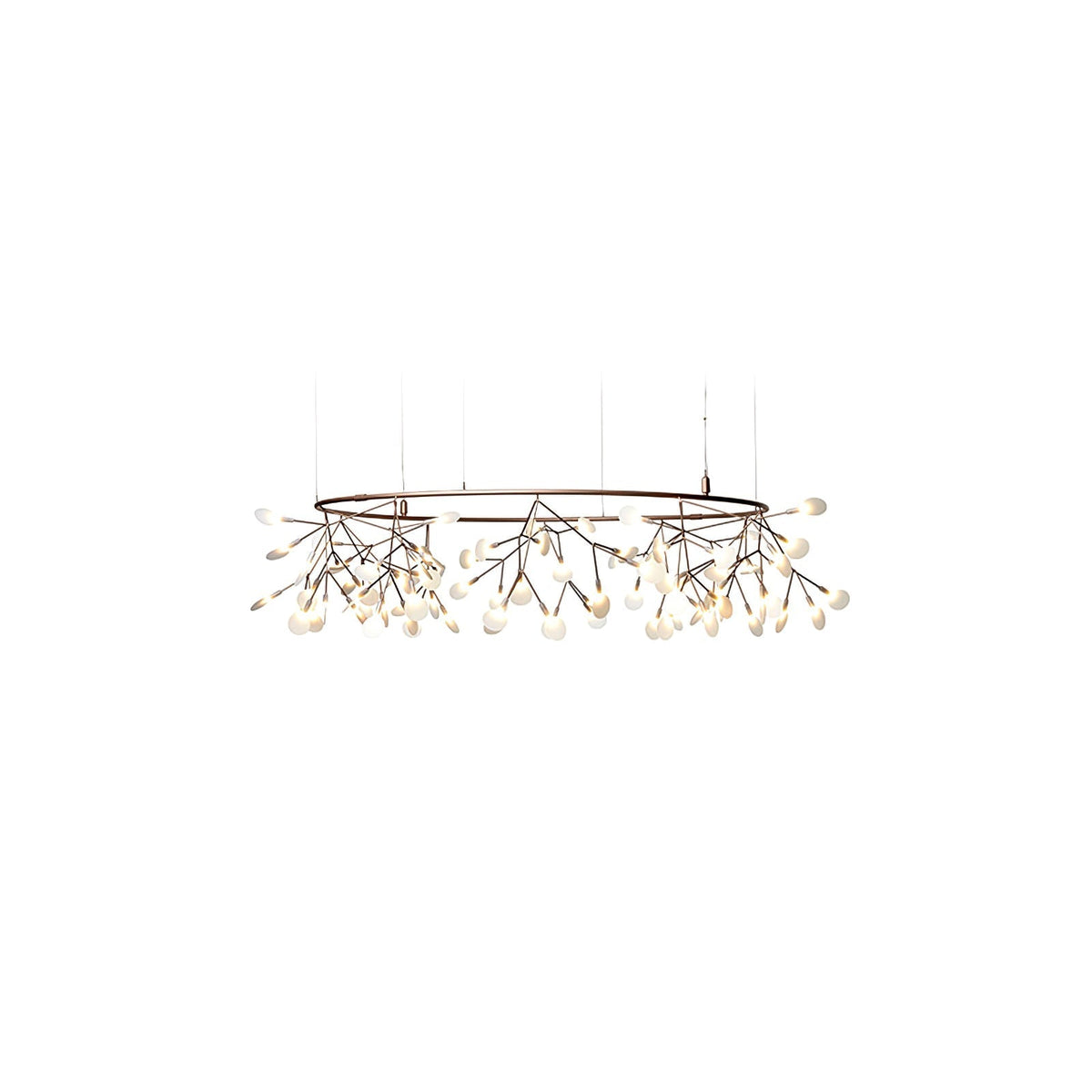 Lustre Dore com ramo de LED em forma de pirilampo