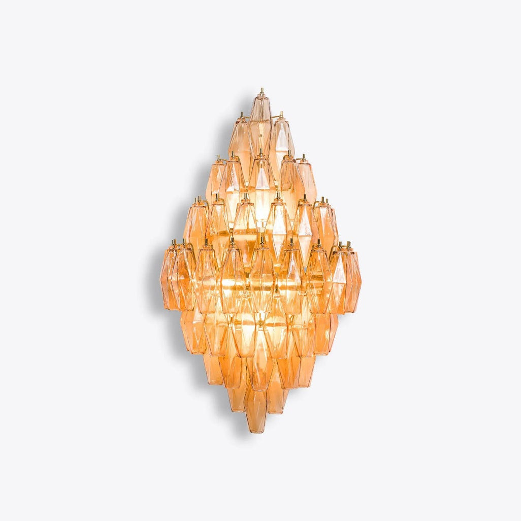 Zyrelis polyedrisk vägglampa i glas