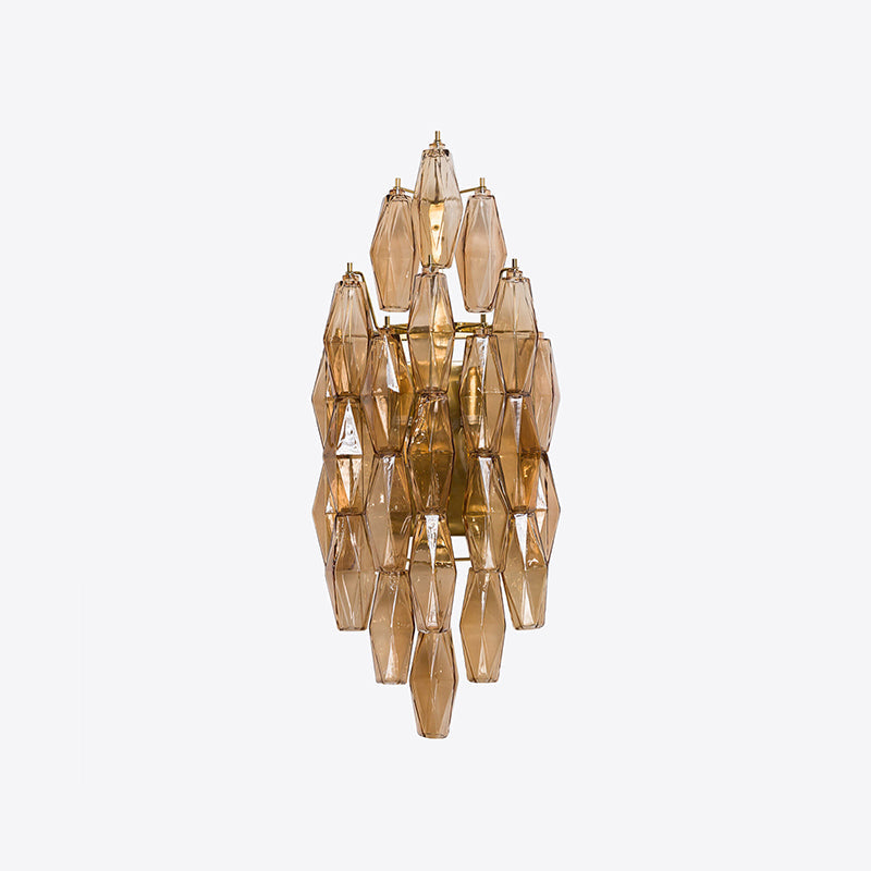 Zyrelis polyedrisk vägglampa i glas