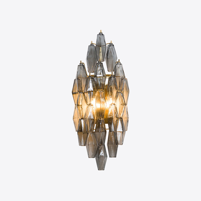 Zyrelis polyedrisk vägglampa i glas