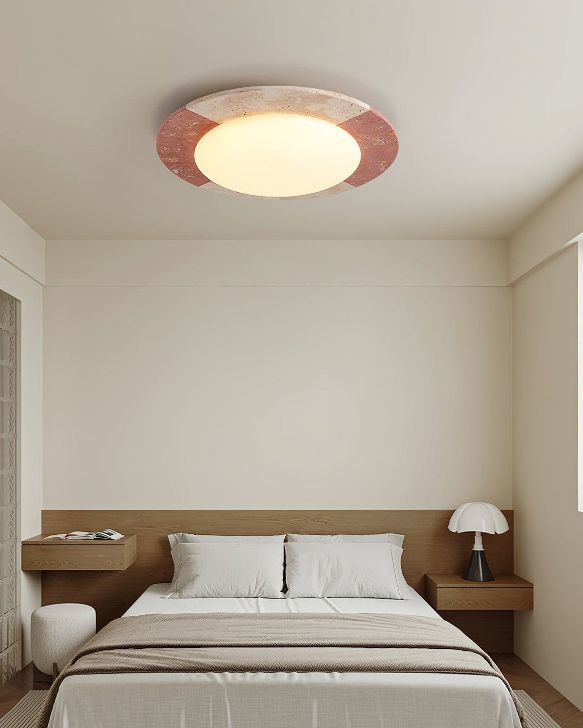 Loftlampe i travertin