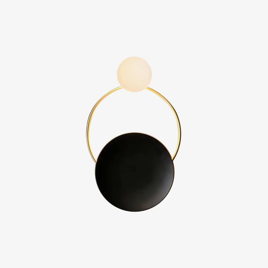Arisha Modern LED Triple Rings Wall Lamp, Metal/Glass, Gold/Black, Bedroom