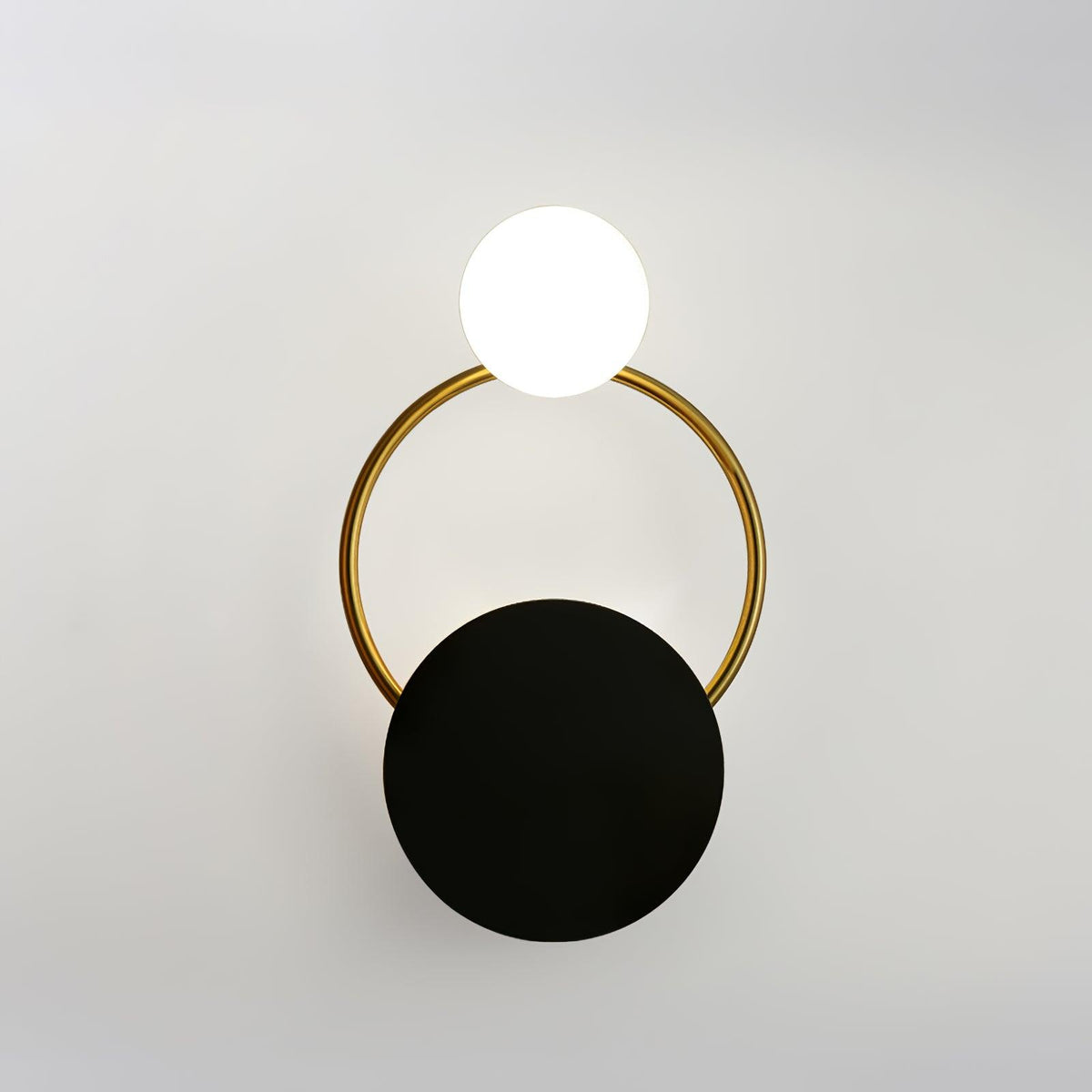 Arisha Modern LED Triple Rings Wall Lamp, Metal/Glass, Gold/Black, Bedroom