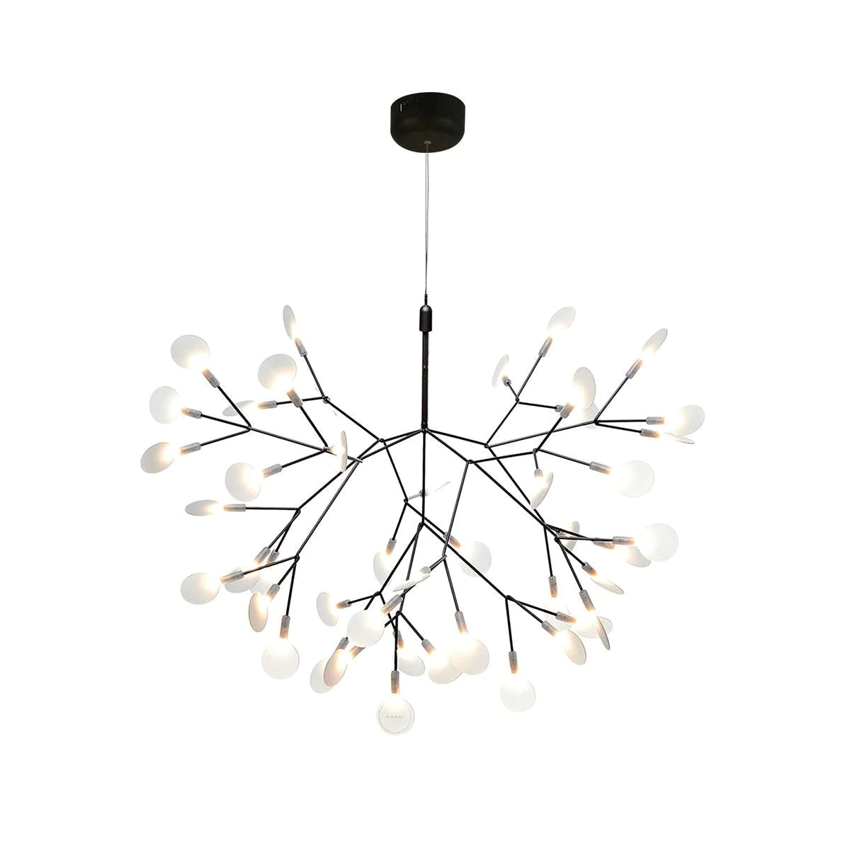 Lior unik Sputnik-ljuskrona i art déco-stil med eldflugor, vardagsrum/sovrum