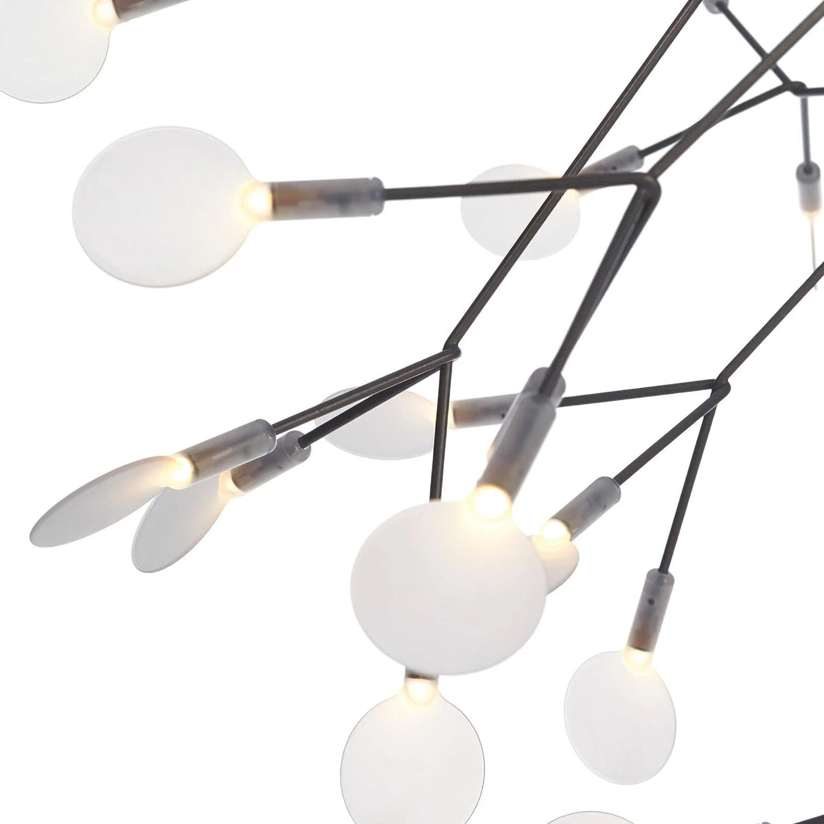 Lior unik Sputnik-ljuskrona i art déco-stil med eldflugor, vardagsrum/sovrum