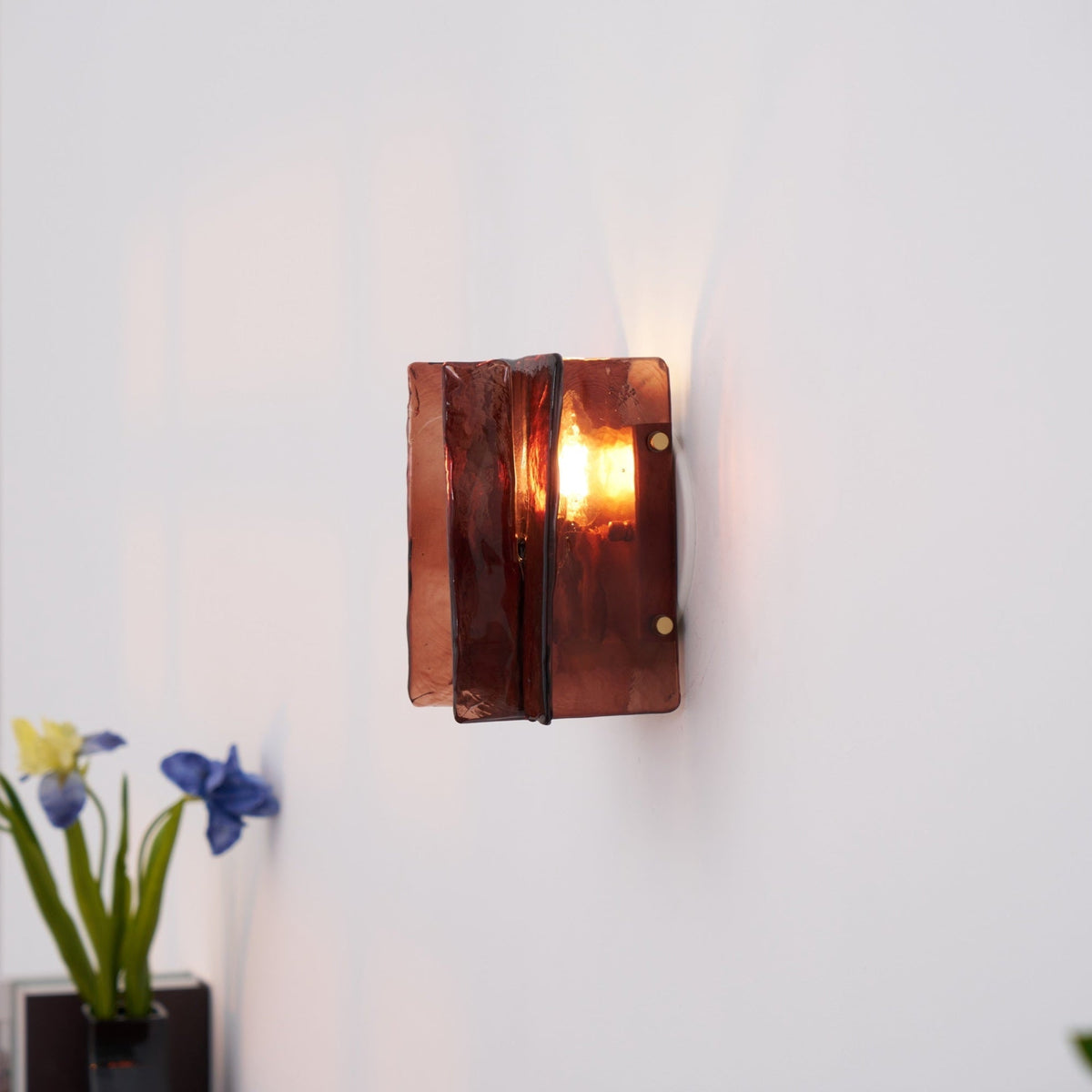 Celuaine Wall Light Brass Glass Clear