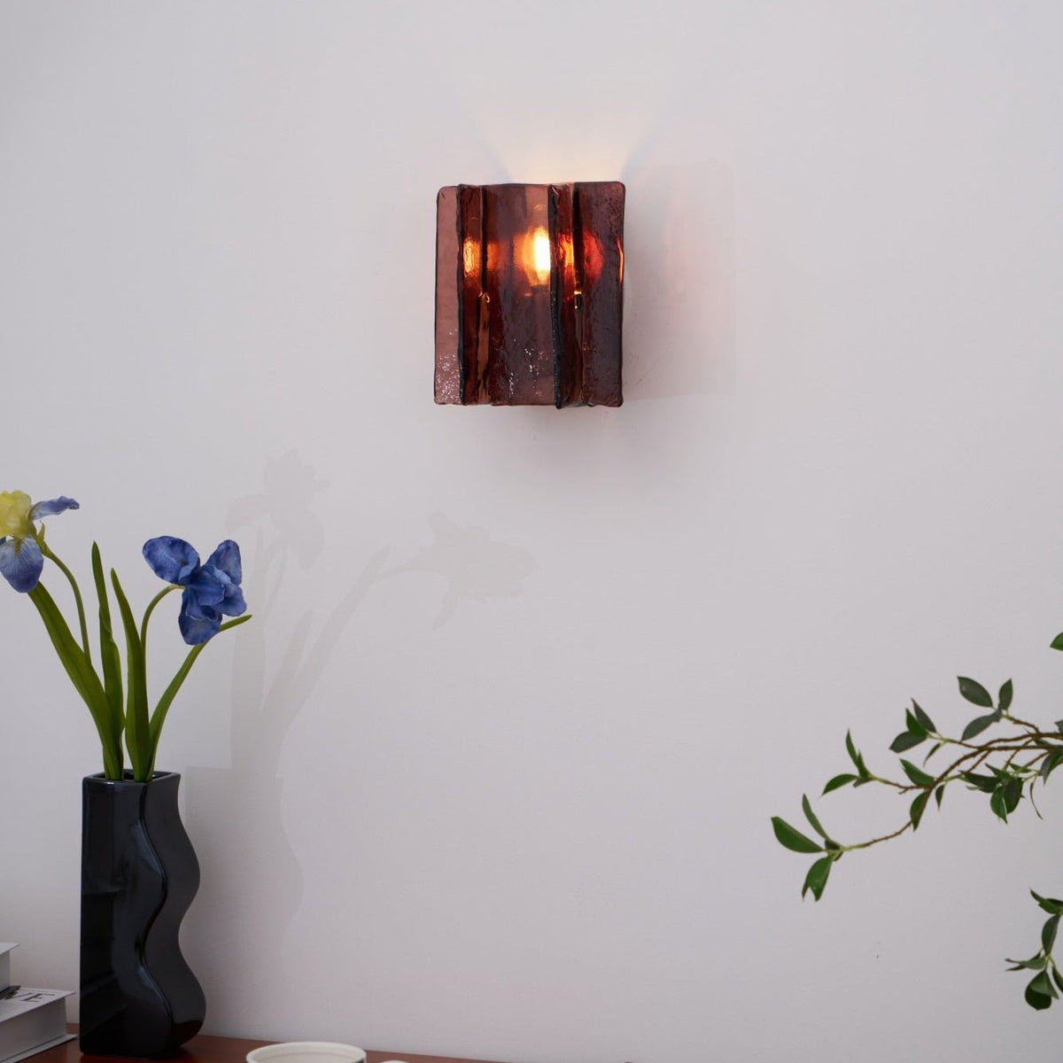 Celuaine Wall Light Brass Glass Clear