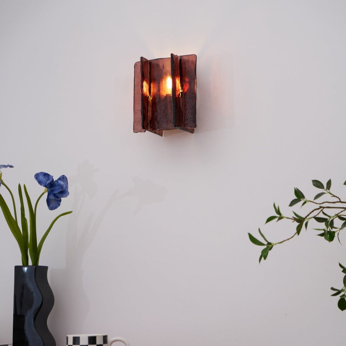 Celuaine Wall Light Brass Glass Clear