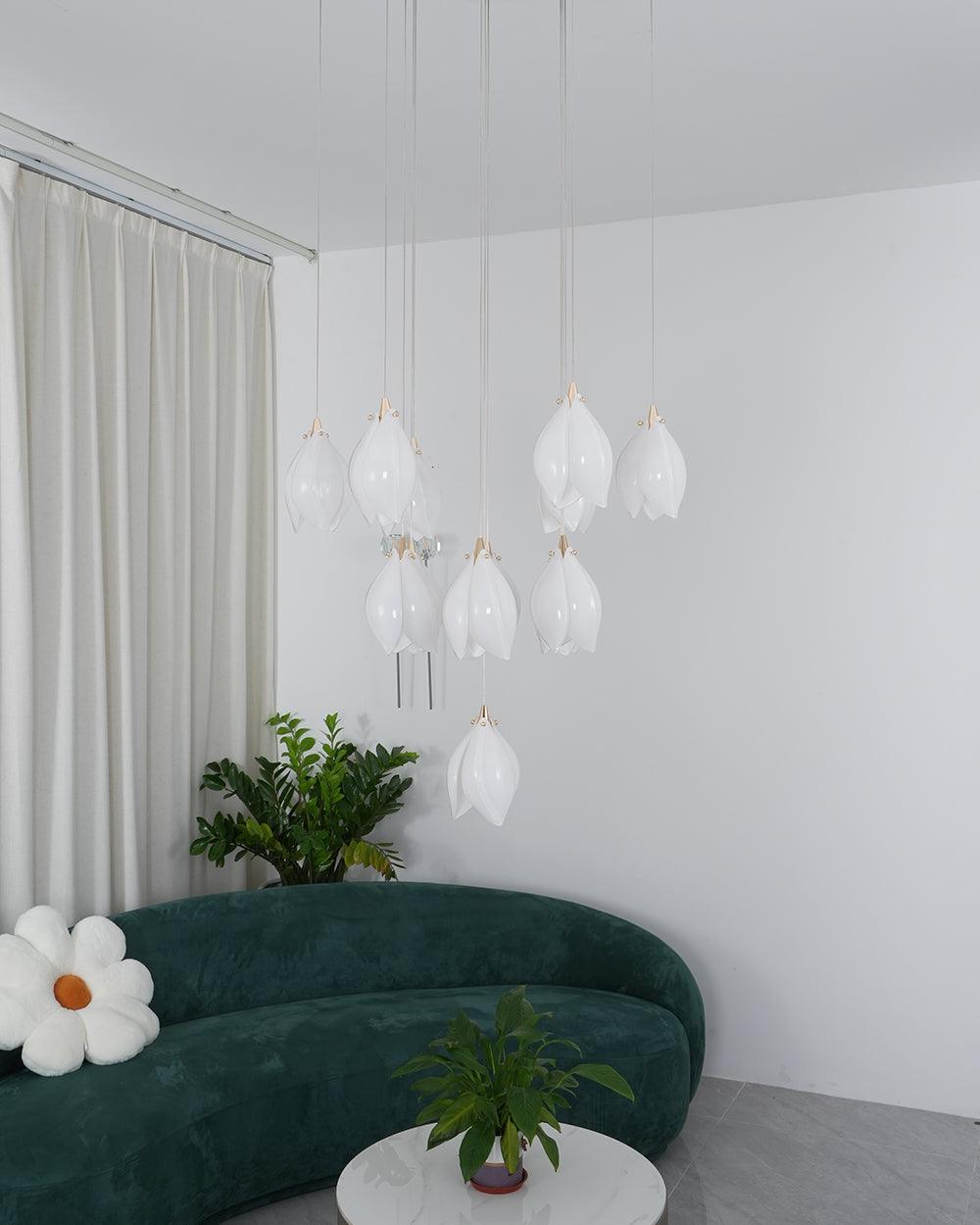Fioenaya Pendant Lamp White Floral Ceramic