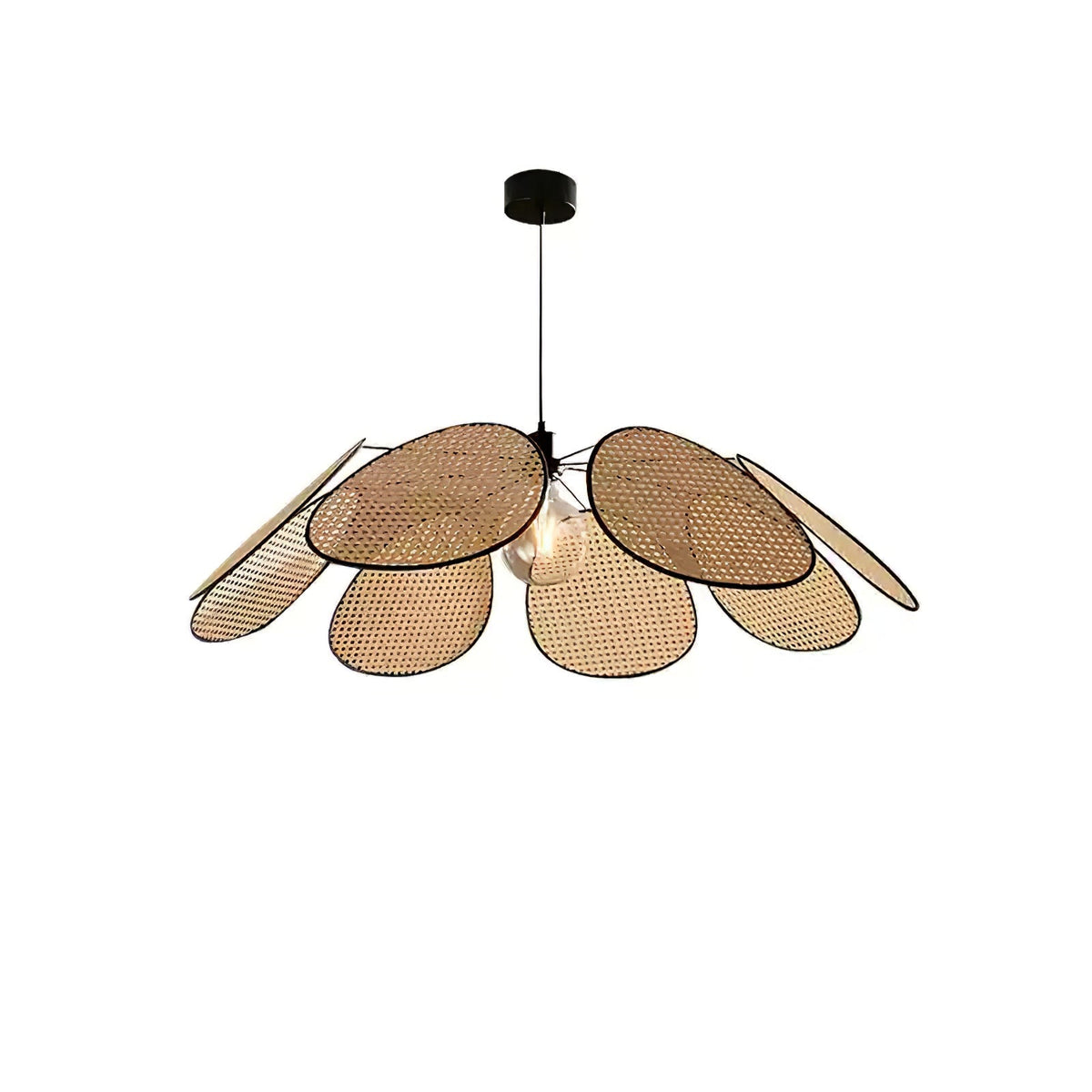 Orvara blomsterblad-pendellampe i rattan