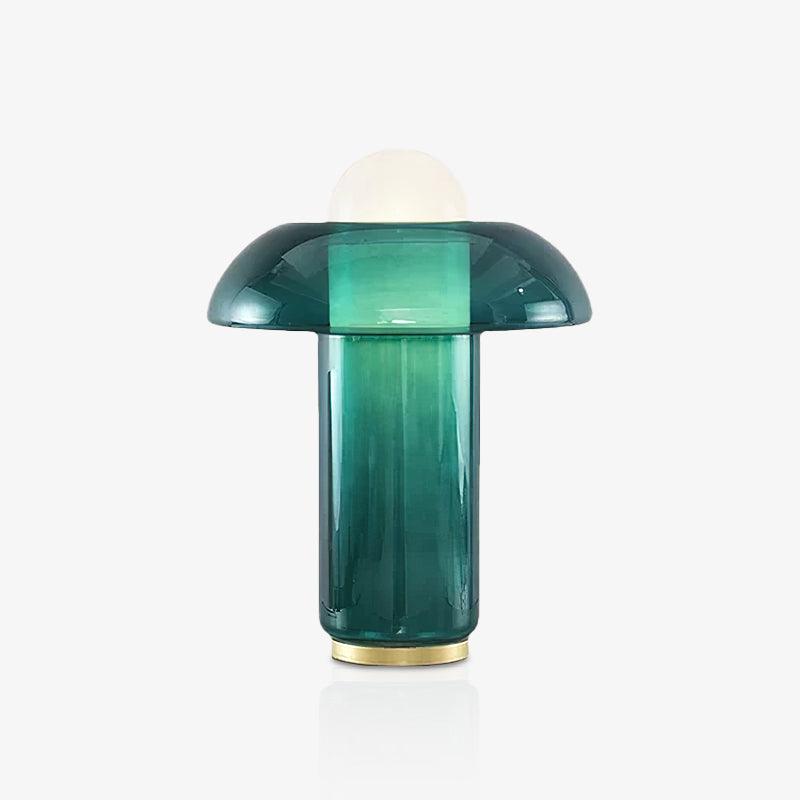 Grøn glasbordlampe