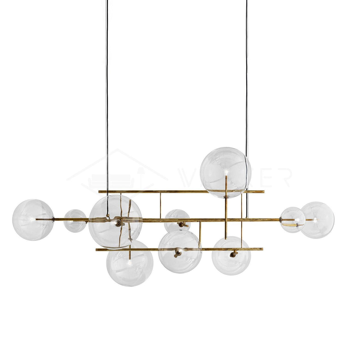 Aveno LED-ljósakróna úr glæru kristalgleri