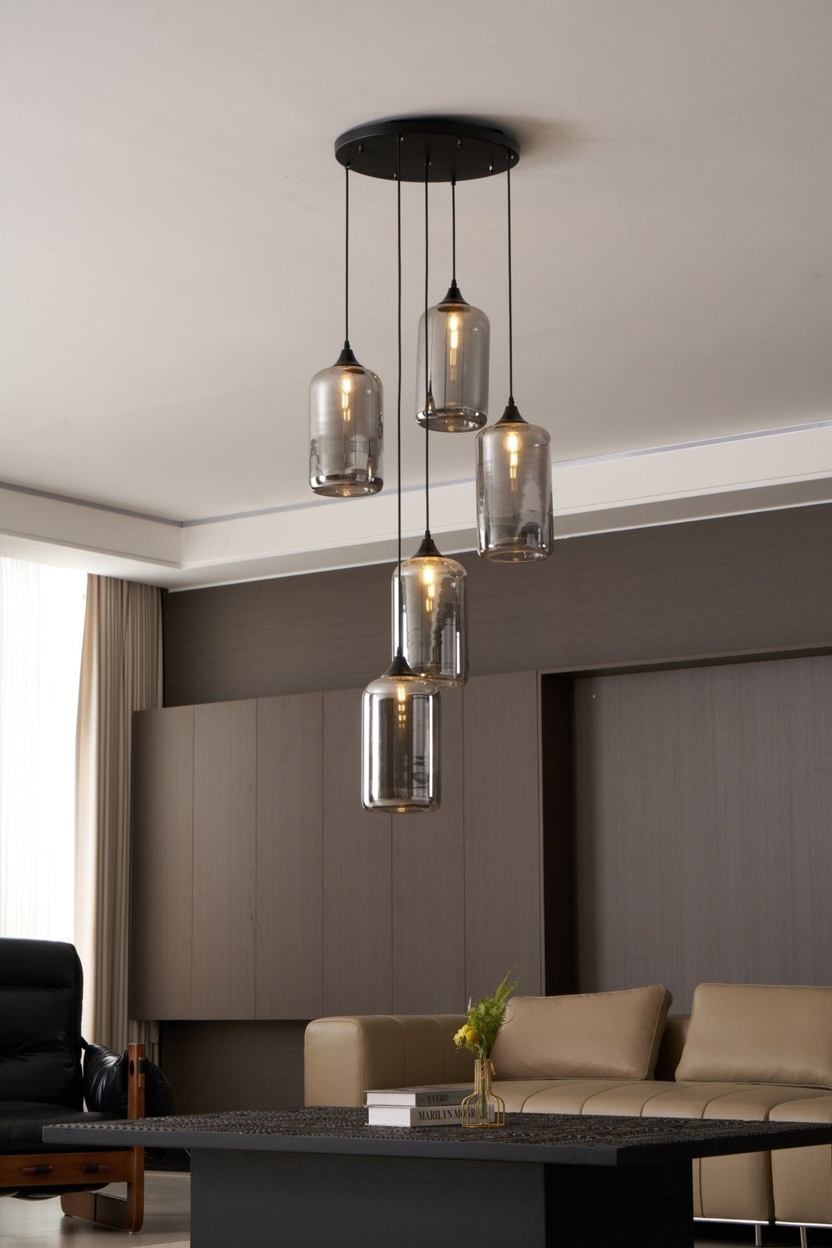 Tevely industrielt elegant pendel i glas