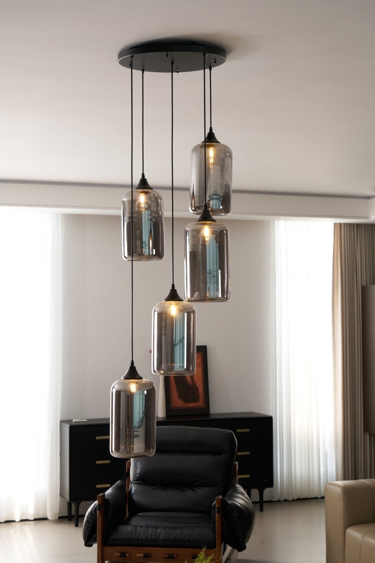Tevely industrielt elegant pendel i glas