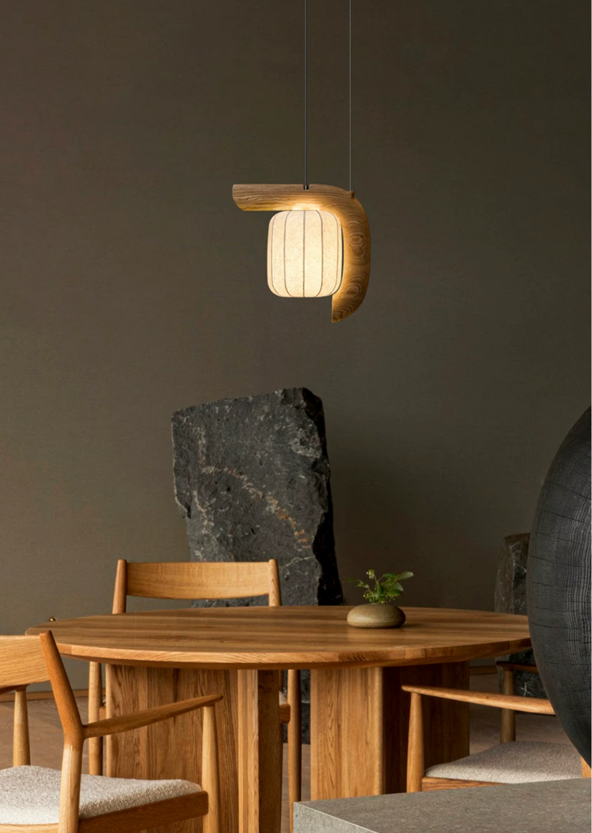 Ulverstone riffluð hengilampi úr pappír