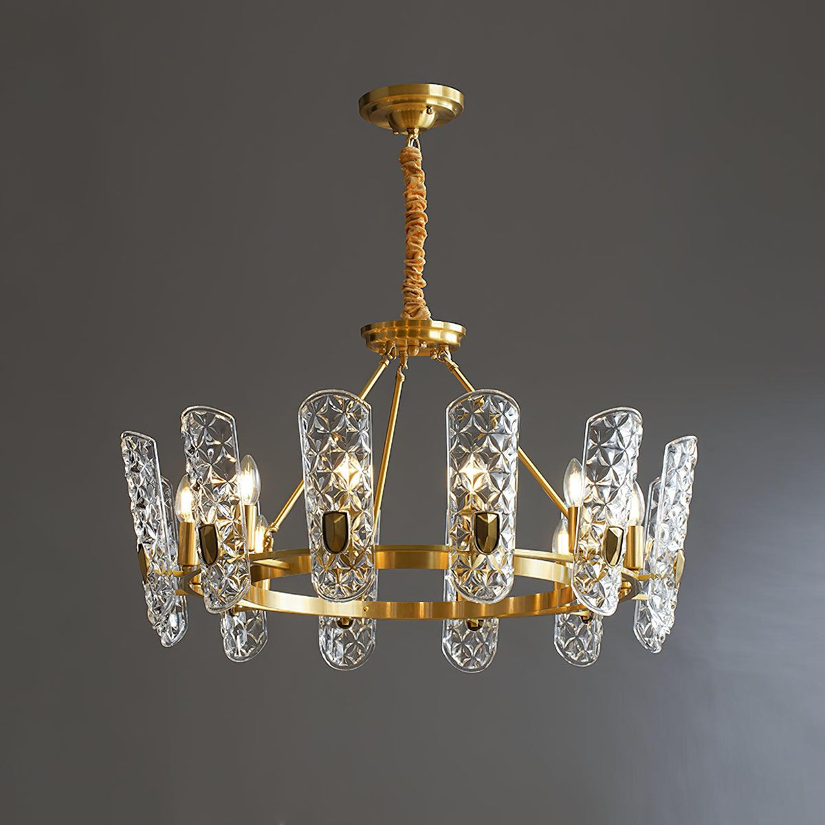 Candeeiro de teto central elegante em latão Casinian
