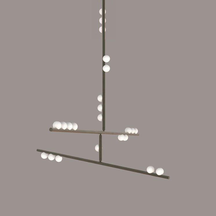 Candeeiro de teto linear geométrico de latão Bara