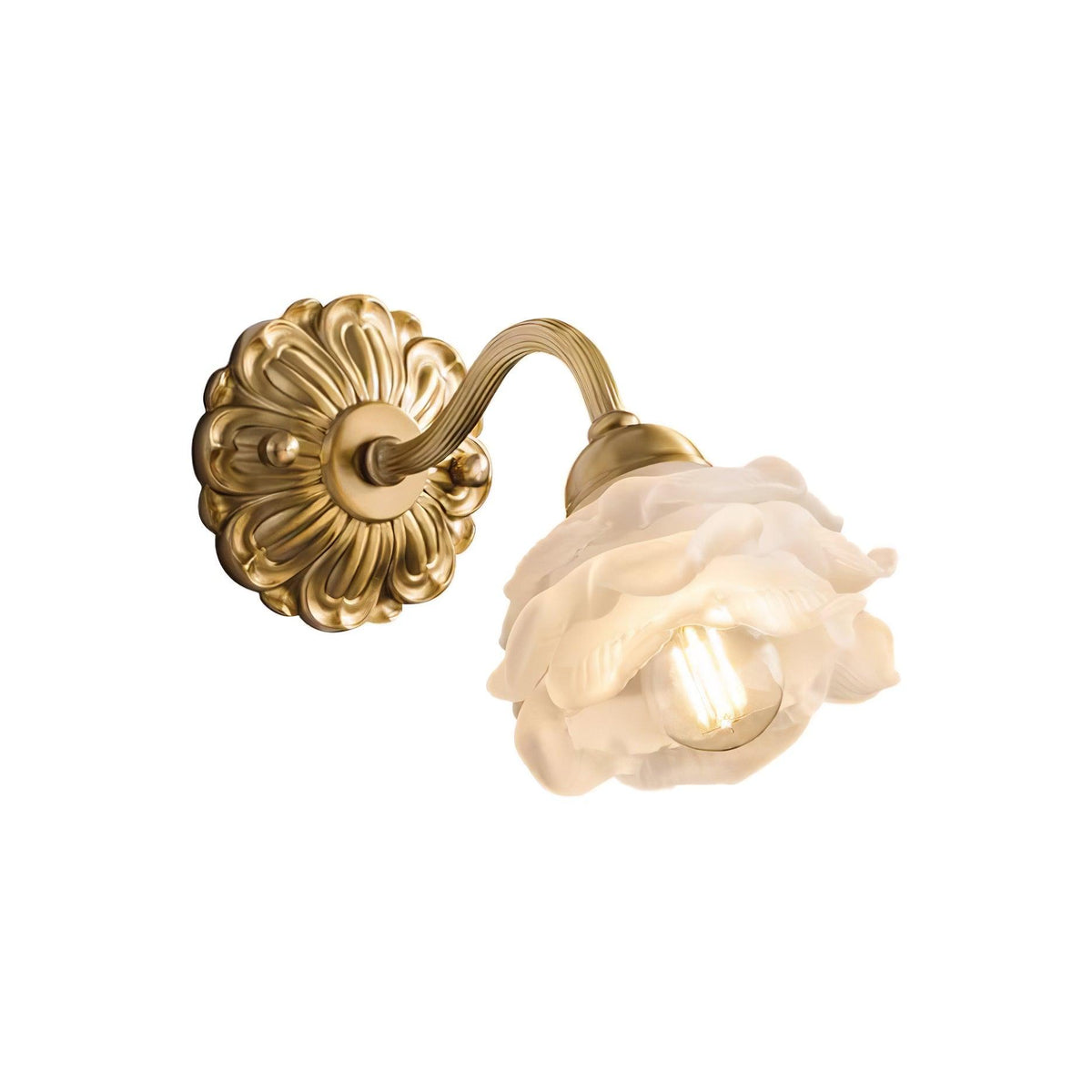 Palo lyxig vägglampa i mässing med blommotiv
