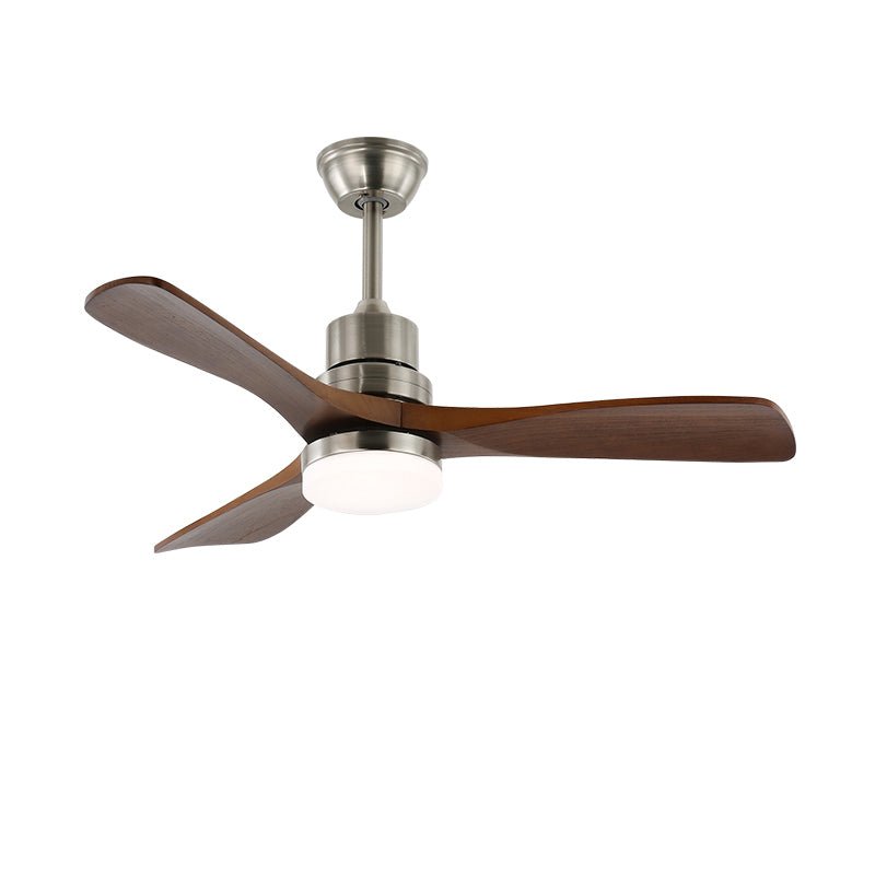 Rininena modern takfläkt med lampa och träblad